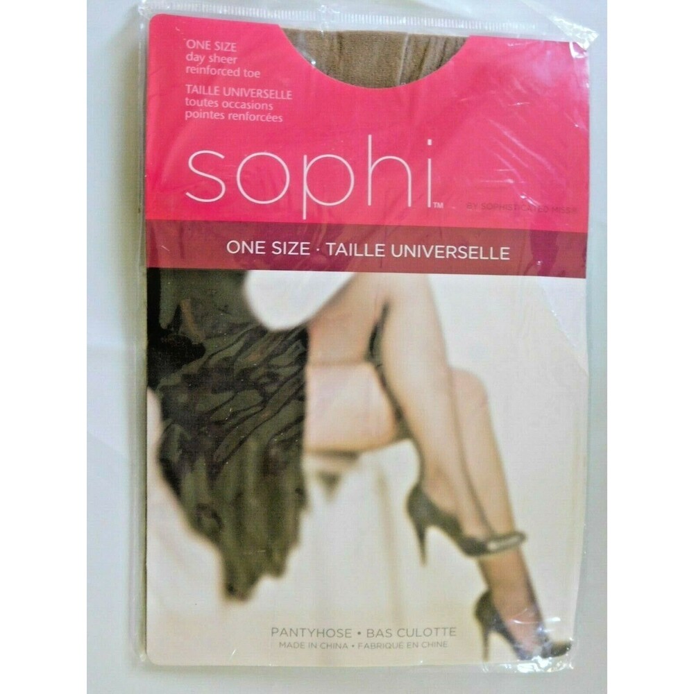 Vintage Sophi Pantyhose One Size Day Sheer Reinforced Toe Beige ~NEW~